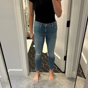 Mother Looker Ankle Fray Denim